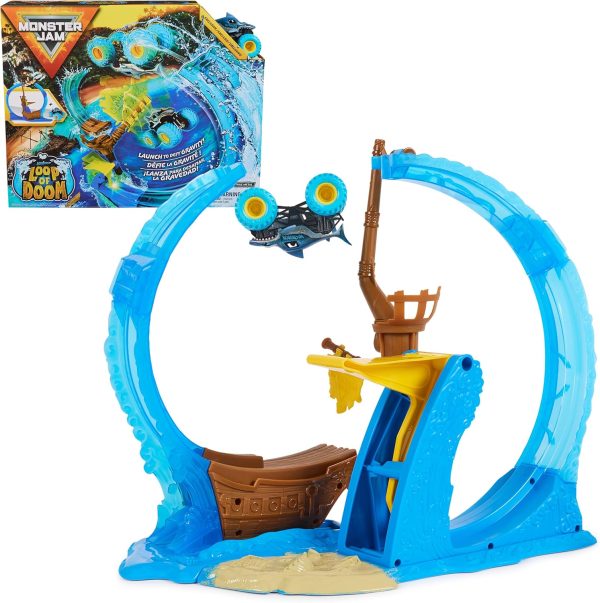 Monster Jam, Megalodon Loop of Doom Stunt Playset with Exclusive 1:64 Scale Die-Cast Monster Truck for Kids Toys for Boys Ages 3 4 5 6 and Up - Image 2