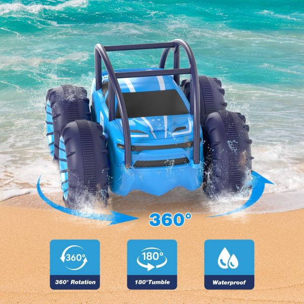 MaxTronic Amphibious Remote Control Car,Rechargeable RC Cars Toy 360° Flips Rotation Stunt Crawler 15KM/H 4WD All Terrain Outdoor Indoor Toy for Kids Boys Girls 3-12 - Image 5