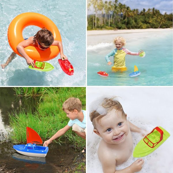 Toy Boats, 3 PCS Boat Bath Toy Toddler Pool Toys, Toy Boats for Water Play Plastic Toy Boats for Toddlers 1-3 - Image 7