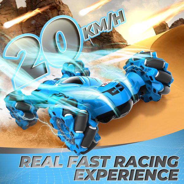 Dysaim Gesture RC Car, Gesture Sensing RC Stunt Car Toys for Kids 6-12 yr, 2.4GHz 4WD Hand Remote Control Cars with Lights Music, Off-Road 360° Rotation RC Drift Car Birthday Toy Gifts - Image 9