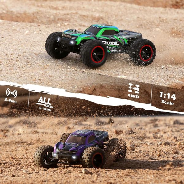 HAIBOXING RC Cars, 1:14 Hobby Fast Remote Control Cars for Adults, 39km/h High-Speed 4x4 Off-Road RC Truck RC Monster Truck Waterproof Crawler Racing Buggy 2 Batteries for Boys, Kids - Image 3