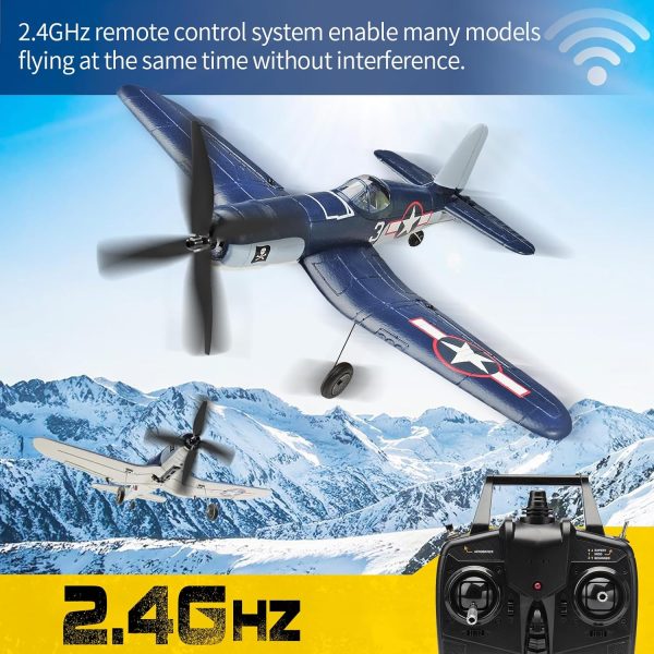 2023 New Upgrade F4U Corsair RC Plane 4 Channel RTF Remote Controlled Aircraft RC Airplane for Beginners Adult with Xpilot Stabilization System & One Key Aerobatic - Image 4