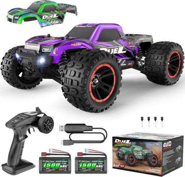 HAIBOXING RC Cars, 1:14 Hobby Fast Remote Control Cars for Adults, 39km/h High-Speed 4x4 Off-Road RC Truck RC Monster Truck Waterproof Crawler Racing Buggy 2 Batteries for Boys, Kids - Image 2