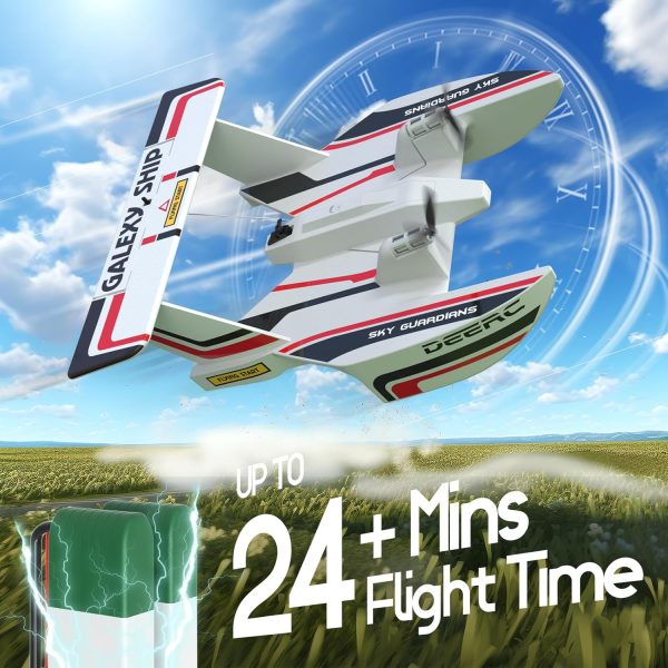 DEERC RC Plane for Water Land & Air, Amphibious Tri-Phibian Aircraft, 3CH Remote Control Plane W/ 2 Batteries, 2.4GHz RTF Airplane Glider for Boy Girl - Image 6