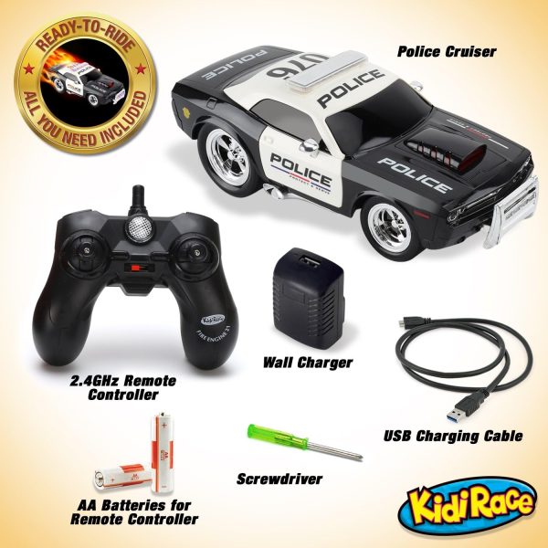 Rechargeable Police Car Remote Control Toy for Kids, Hobby Rc Cars Toys with Lights and Siren - Birthday Gift Ideas for Boy Age 8-12 Years - Gifts for Boys & Girls Ages 3 4 5 6-8 9 10 11 12 Year Old - Image 3