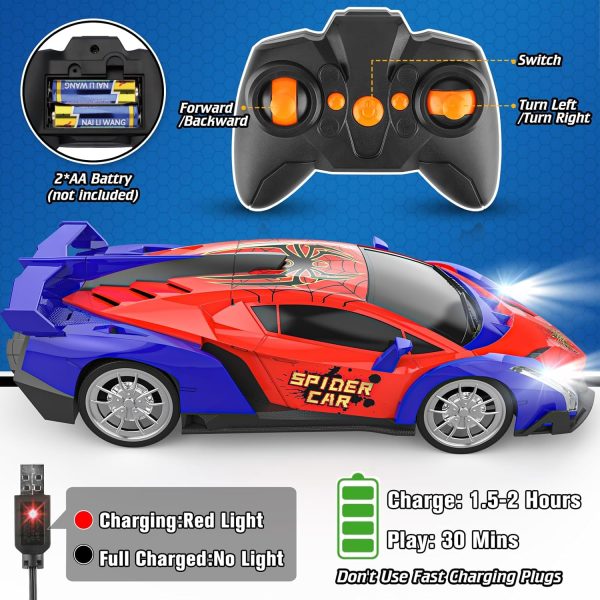 Growsland Remote Control Car, 2.4Ghz Rc Cars for Boys 4-7 8-12, Electric Kids Toys for Kids with Cool LED Lights, Rechargeable Hobby Race Cars Toys for Boys Girls Ages 4-6 5-7 6-8 8-12 Birthday Gift - Image 5