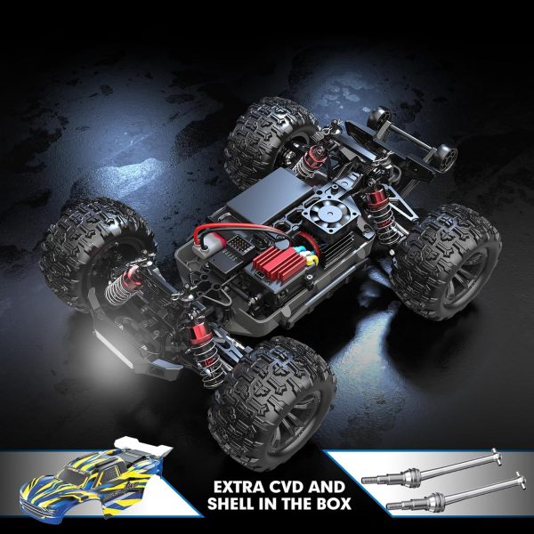 HYPER GO H16BM Brushless 42 Mph Fast RC Cars for Adults, 1/16 Hobby Off-Road RC Truck, RTR Remote Control Car (2 x 2S Lipo and 1 x 3S Lipo Battery and 3S Charging Cable Included - Image 6