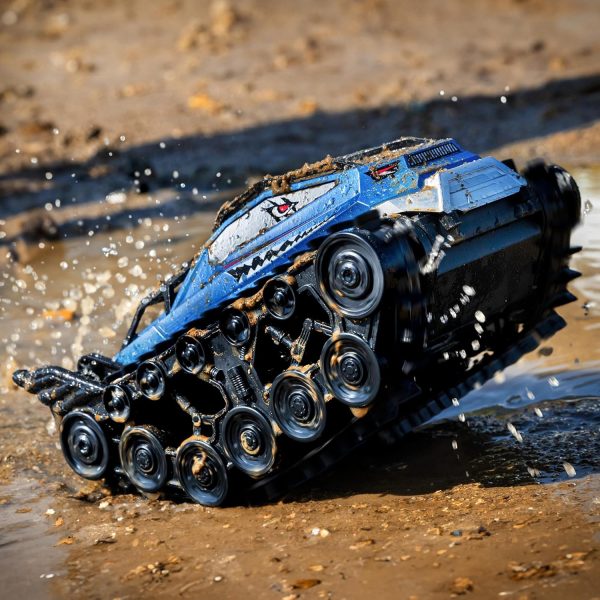 Ruko 1604 Amphibious Remote Control Tank, Shark Monster Waterproof Truck, 360° Rotating Car, Full Throttle, Water-Land All Terrain Vehicle Toys for Boys and Girls, Blue - Image 2