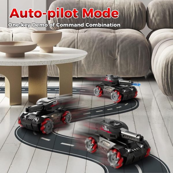 RC Car That Shoots BBS,Water Bullet Shooting RC Tank For Kids Adults 4WD Stunt Remote Control Car with 10500pcs Water Bombs Fast All Terrain Toy Car With 360°Rotating Gifts for Boys,40+Min Play - Image 9