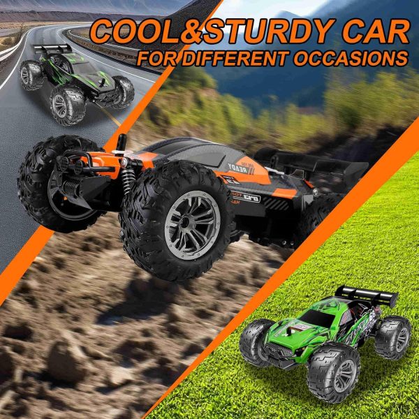 Remote Control Car,1:18 Scale 2.4GHz High Speed 20KM/H All Terrain RC Cars with 2 Rechargeable Batteries Off Road RC car for Boys Age 4-7,8-12 (Green 01) - Image 6