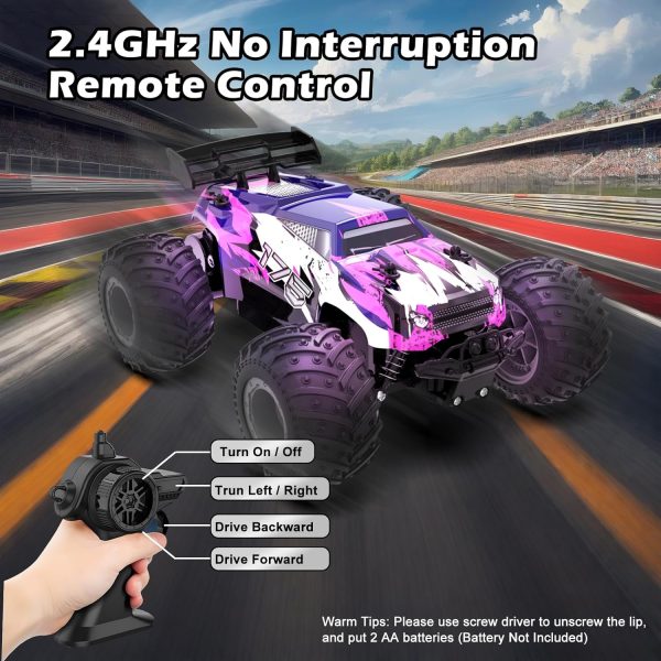 Sjpzwcrl Remote Control Car Toy Truck: - Hand Controlled Monster Truck Toys RC Car Electric Rock Crawler RC Truck with Headlights and Colorful Toy Cars Body Lights for Boy Kids - Image 8