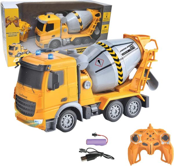 Lexibook, Crosslander® pro RC Concrete Mixer, Remote Controlled Truck Mixer, Light Effects, 360° Rotating Tank, Rechargeable, RCP15 - Image 2