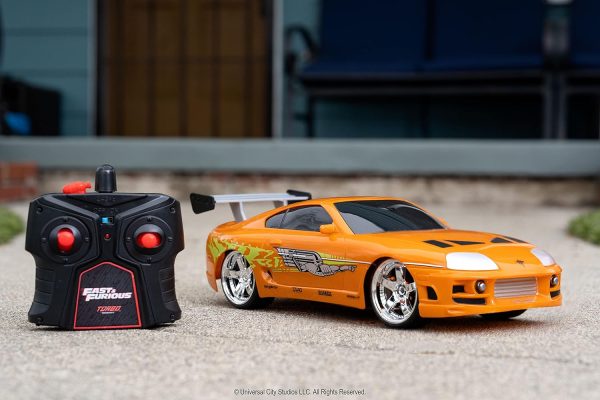 Jada Toys Fast & Furious RC 1995 Toyota Supra Vehicle (1/16 Scale), Orange - Image 3