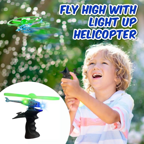 Light Up Ripcord Helicopters, 2 Pack – Fun Flying Toys for Kids with Flashing LED Lights, Perfect for Indoor and Outdoor Play, Great Gift Idea for Boys and Girls! - Image 3