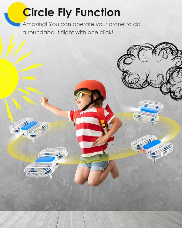 Drone for Kids, Drone with Altitude-Hold, 3D Flip, Circle Fly, Self-Rotation, Headless Mode, 3 Speed Modes, Palm Take-Off, One-Click Landing, Drone for Kids 14+, Beginners, Indoor - Image 6