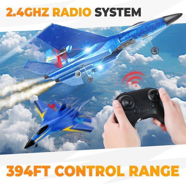 BEZGAR Drones for Kids | 2 Channel RC Plane, 6-axis Gyro Remote Control Airplane, RC Helicopter, Easy Control for Beginners Toys with Colorful LED Navigation Lights - Image 3