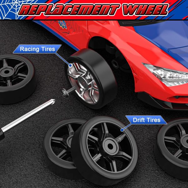 Spider RC Drift Car, 1:24 Remote Control Car 2.4GHz 4WD 15KM/H High Speed RC Cars with LED Lights Racing and Drifting Tire, Gifts Toy Car for Boys Kids 4-7 8-12 - Image 6