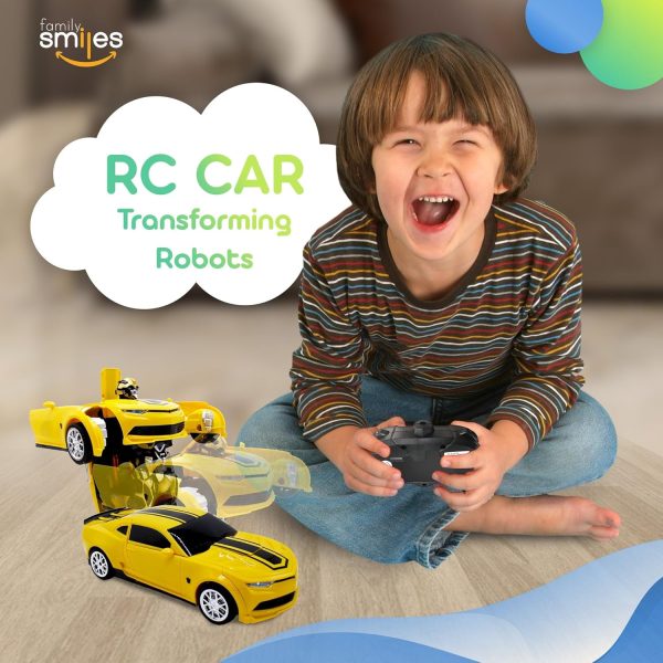 Kids Transforming Robot RC Car Toys for Boys 8-13 Remote Control Gift Yellow - Image 8