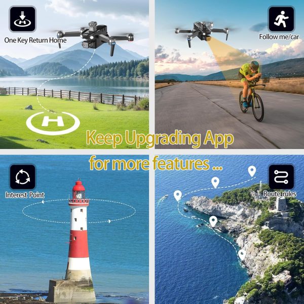 Payload Release Drone 2025NewUpgraded Touch Screen Remote Drones with Camera for Adults 4K, Drones for Adults, 5 Miles Long Range, 3 Axis Gimbal, Tablet Controller, 82 Minutes Long Battery without Obstacle Avoidance, Time-lapse, Follow Me/Car, Carbom Fiber Feature Gift Drone - Image 7