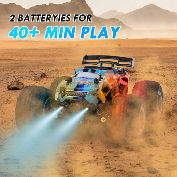 Remote Control Car, Remote Control Truck, 2.4Ghz All Terrain Off-Road Monster Truck, 20 KM/H Rc Cars with LED Bodylight and 2 Rechargeable Batteries Toys for Boys - Image 7