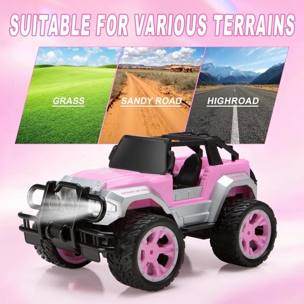 Remote Control Car for Girls, Pink RC Car with Doll and Sticker for Ages 6-10 Years Old Girls, 80 mins with Rechargeable Battery, 1:16 Scale 2.4Ghz, ,OX11S Perfect Christmas Birthday Gifts for Grils - Image 9