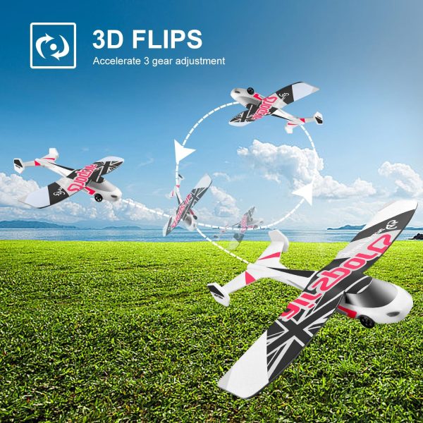 4DRC RC Plane, 2.4Ghz Remote Control Airplane,Flying with 2 Batteries & Propeller 6-axis Gyro Stabilizer,Blue&Green Light,Easy to Fly for Beginners Adults Kids Boys - Image 6