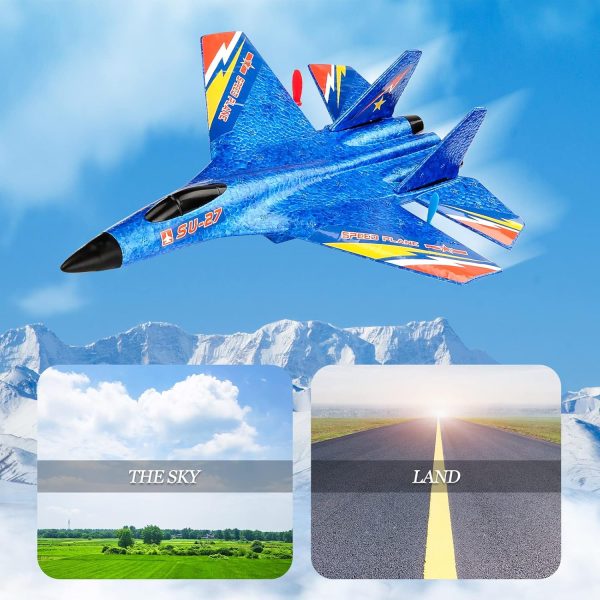 RC Plane Remote Control Glider Airplanes 2.4 GHZ 2 Channels, Easy to Fly RC Fighter, Remote Control Aircraft with Automatic Balance Gyro for Adult Kids Beginner - Image 8