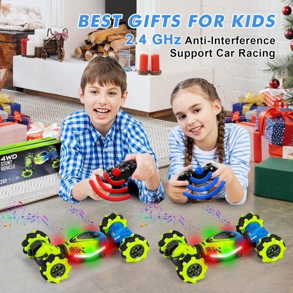 Gesture RC Car, 2.4GHz 4WD Gesture Sensing RC Stunt Car Toys for 6-12 yr Boys Girls, Drift Hand Controlled Remote Control Twist Cars Offroad 360° Rotation with Lights Music for Birthday Gifts - Image 8