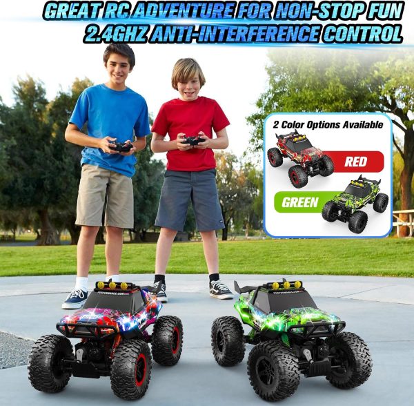 NQD RC Cars Remote Control Car 1:14 Off Road Monster Truck, 4WD Dual Motors Flashing Light Rock Crawler, 2.4Ghz All Terrain Hobby Truck for Kids - Image 7