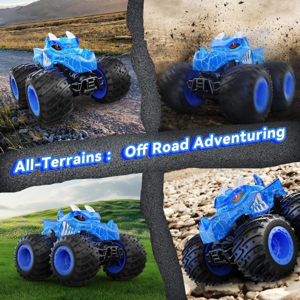 Remote Control Car, 2.4GHz Monster Trucks Toys with Light Spray, Brithday Gift for Kids 3 4 5 6 7 8, All Terrain RC Cars, Toddler Toys for Boys Girls 3+ Year Old - Image 6