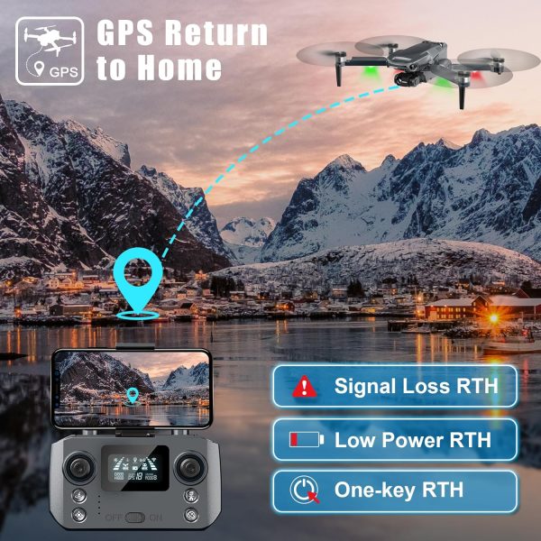 Drone with 4K Camera RC Quadcopter for Adults, 1640ft Long Range Video Transmission, 3-Axis Gimbal, 46Mins Flight Time GPS Auto Return and Follow Me, Circle Fly, Waypoint Fly, Altitude Hold - Image 5