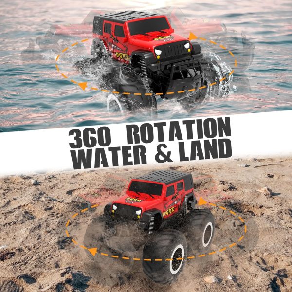 STEMTRON Amphibious Remote Control Car Toys for Boys 2.4 GHz 1:16 All Terrain Off-Road RC Car Waterproof RC Monster Truck Kids Pool Toys Remote Control Boat Gifts for Kids - Image 4