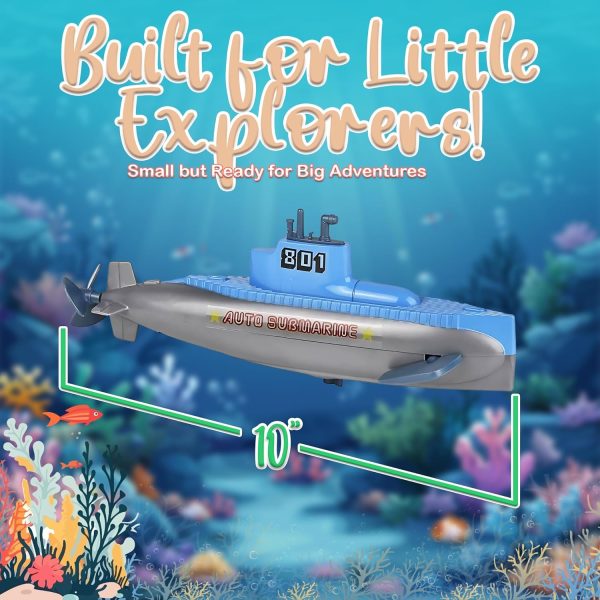 Forest & Twelfth Wind-UP Submarine Baby Bath Toys Fun Water Toys, Ideal as Toddler Pool Toys, Cool Diving Submarine Toy for Water Exploration, Great Gift Idea for Birthday, Thanksgiving, Easter - Image 4