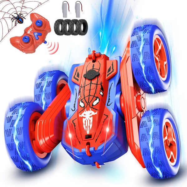 Spider Remote Control Cars for Kids,Double Sided 360° Flips Rotating 4WD Off Road Racing RC Car, RC Stunt Car Toys for Girls Boys Age 4 5 6 7 8 9 10,Perfect Kids Toys Gifts on Birthday (Red) - Image 2