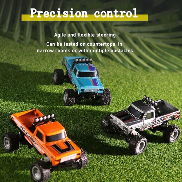 Mini Rc Monster Truck, Mini Rc Truck with Trailer, Mini Rc Monster Truck with Trailer, 1/64 Rc Truck Scale Monster Truck Remote Control Car, 2.4 Ghz Rc Monster Truck (with Trailer Blue) - Image 6