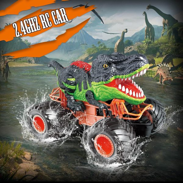 RC Dinosaur Car Toys for Kids 2.4GHz Remote Control Truck with Light, Sound & Spray Electric Monster Trucks Gifts for Boys Girls 3,4,5,6,Years Old - Image 6