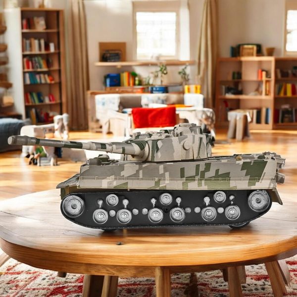 Remote Control Tank for Kids, RC Battle Tank with Lights & Sounds, Rotating Turret, RC Military All Terrain Off-Road Vehicles, Gift RC Tank Toy for Boys - Image 7