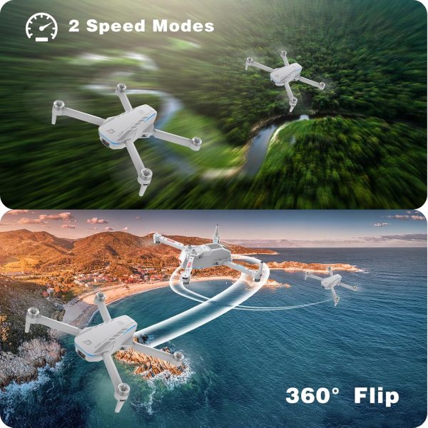 Drone with Camera 1080P HD FPV Foldable Drones for Kids and Beginners,Brushless Motor Gesture Control,Stable Altitude Hold, One Key Start, 360° Flip, Waypoints Fly, Gravity Control, 2 Batteries - Image 6