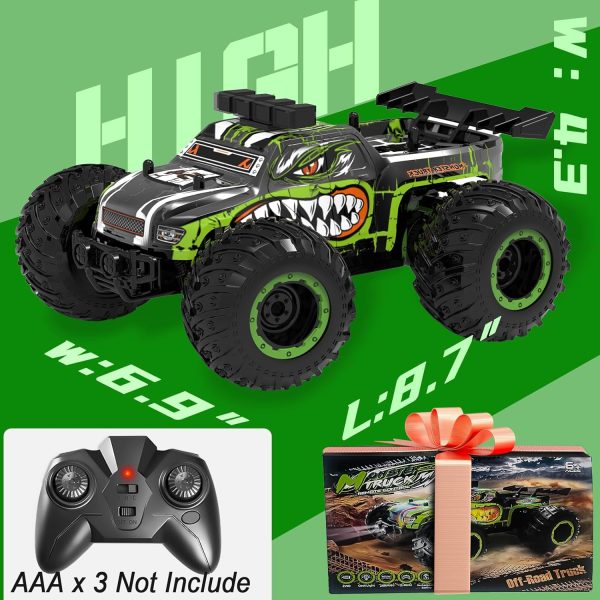 Remote Control Car,RC Cars Toy,High Speed 20 KM/H RC Truck Off-Road with 2 Headlights and 2 Rechargeable Battery,Dinosaur Toys Gift for Adult Boys 8-12 - Image 8