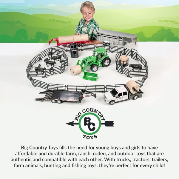 Big Country Toys Flatbed Trailer with Gooseneck Trailer Hitch, Fun Add-On for Farm Toys & Toy Trucks… - Image 9