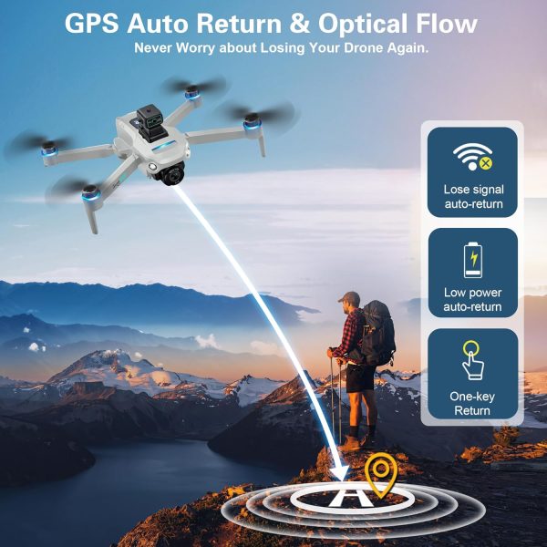 Drone with 4K UHD Camera for Adults,GPS RC Drone Brushless Motor,Upgraded Tablet Screen,2 Axis Gimbal EIS, Smart FPV Foldable Quadcopter for Beginners, Auto Return, Follow Me, Waypoints, 60 Mins Flight Time,Gift Drone, with Obstacle Avoidance - Image 4