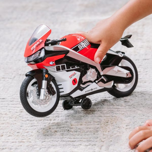 Sunny Days Entertainment Maxx Action Super Bike with Wheelie Feature – Red Motorized Toy Motorcycle for Boys & Girls | Light & Sound Vehicle for Kids - Image 5