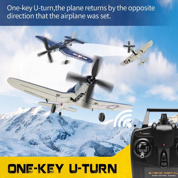 2023 New Upgrade F4U Corsair RC Plane 4 Channel RTF Remote Controlled Aircraft RC Airplane for Beginners Adult with Xpilot Stabilization System & One Key Aerobatic - Image 7