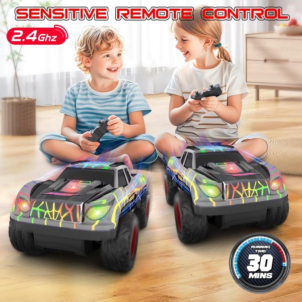 Remote Control Car for Boys, Mini RC Racing Cars for Kids Ages 3 and up, 2.4Ghz Beginners RC Cars with Cool Light, Rechargeable Toy for Boys Ages 3 4 5 6 7 8 Birthday Xmas Gift, Black - Image 3