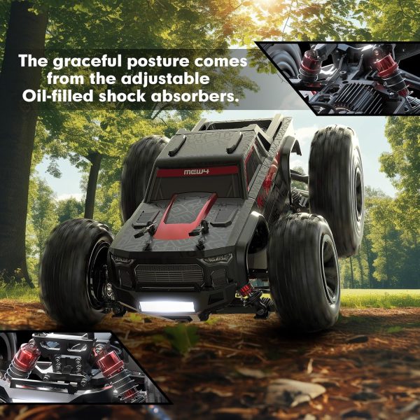 MEW4 1/16 Brushless RC Car, 4X4 RC Offroad Truck, Portable RC Cars Fast 42 Km/h for Adults, High Speed RC Car,Remote Control Monster Truck,Gift for Boys,2 Li-ion Batteries - Image 3