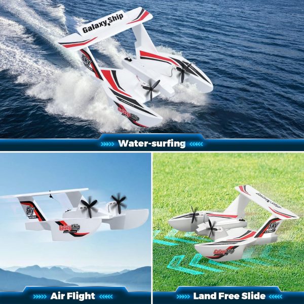 RC Airplane, 3CH RC Plane Ready to Fly, 2.4GHz Remote Control Airplane with 6-axis Gyro RTF Amphibious Tri-Phibian Aircraft for Beginners Boys Kids Adults - Image 3