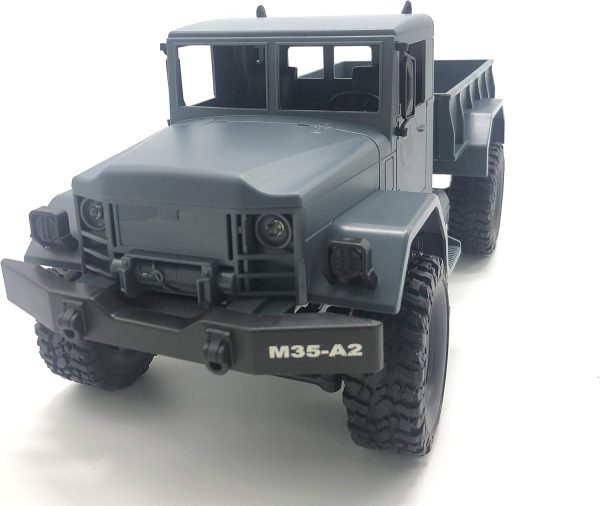 Gray 1/16 2.4G 4WD Off-Road RC Military Truck Rock Crawler Army Car (Model M35-A2) - Image 4