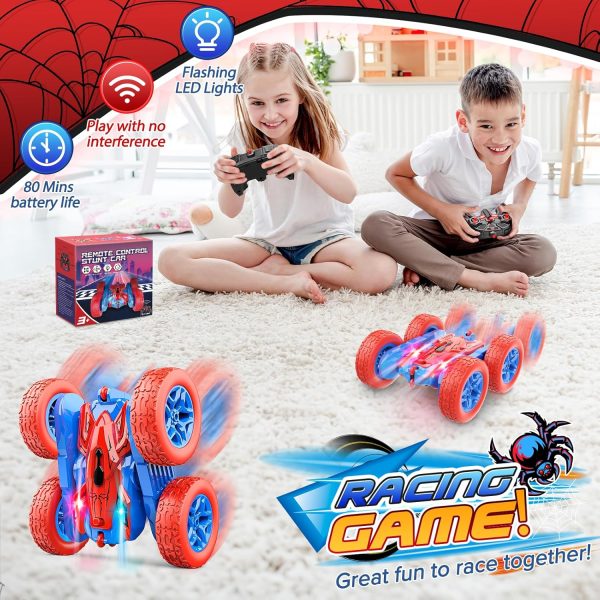 RC Cars Toys for Boys Ages 3-8 Kids Remote Control Stunt Car Toy Gifts for 4 5 6 7 8 9 10 Year Old Boy Girl Easter Birthday Gifts 360° Flip 4WD Car for Boys Age 4-6 5-7 Toddler Gift - Image 3