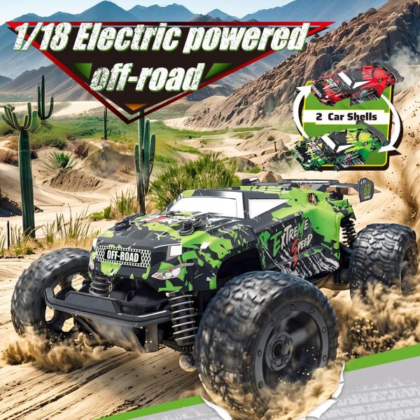 Remote Control Car for Boys 4-7, 2.4Ghz RC Monster Trucks for Boys Age 4-7 & 8-12, 1/18 20 KM/H Off-Road Remote Control Truck Toys W/ 2 Rechargeable Batteries for 40 Min Play, for Boy Girls - Image 5