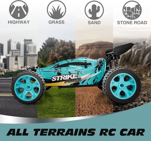 Tecnock RC Car Remote Control Car for Kids, 1:18 Scale 20 KM/H 2WD Offroad Buggy, 2.4GHz RC Racing Car with 50-Min Playtime, Toys Gifts for Boys & Girls - Image 7